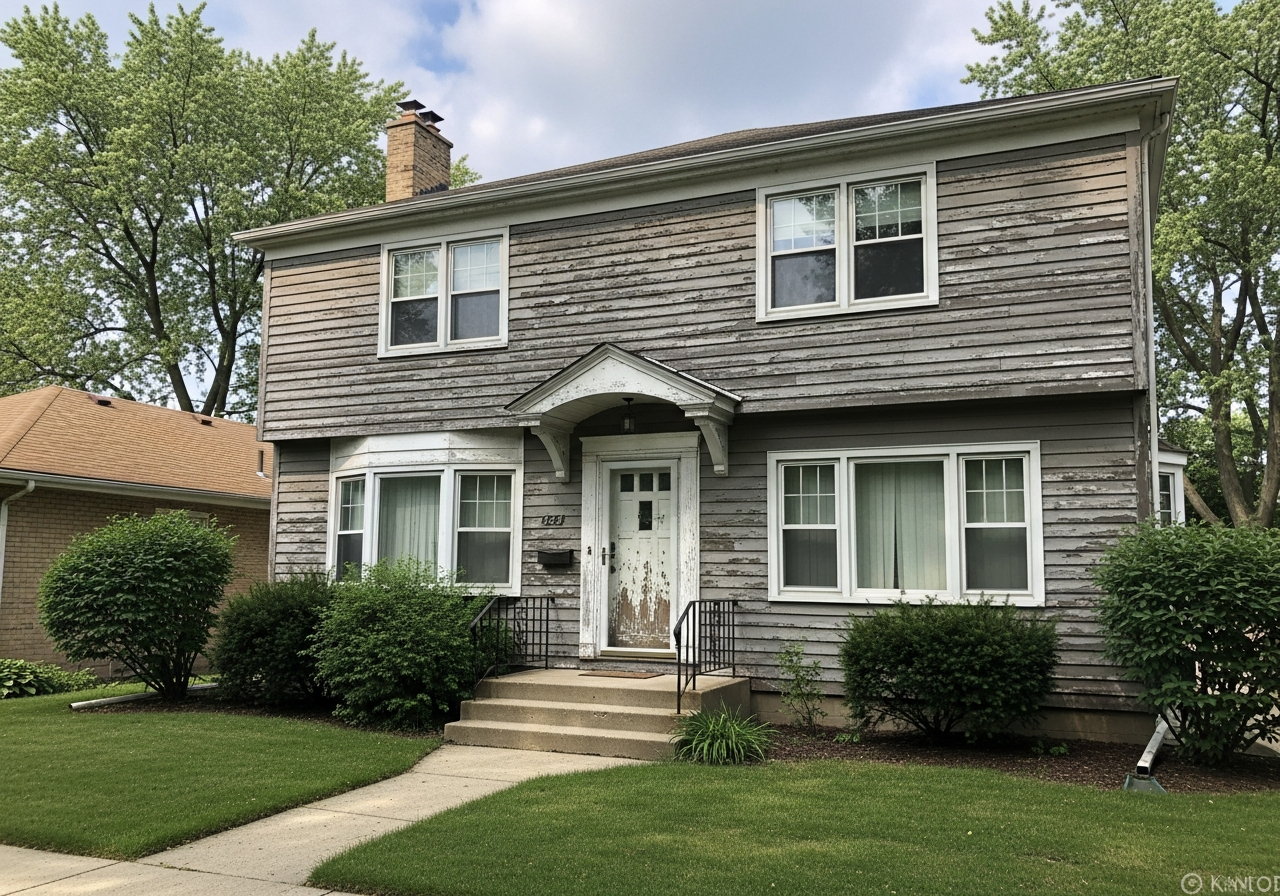 Faded Siding to Fresh Curb Appeal — before