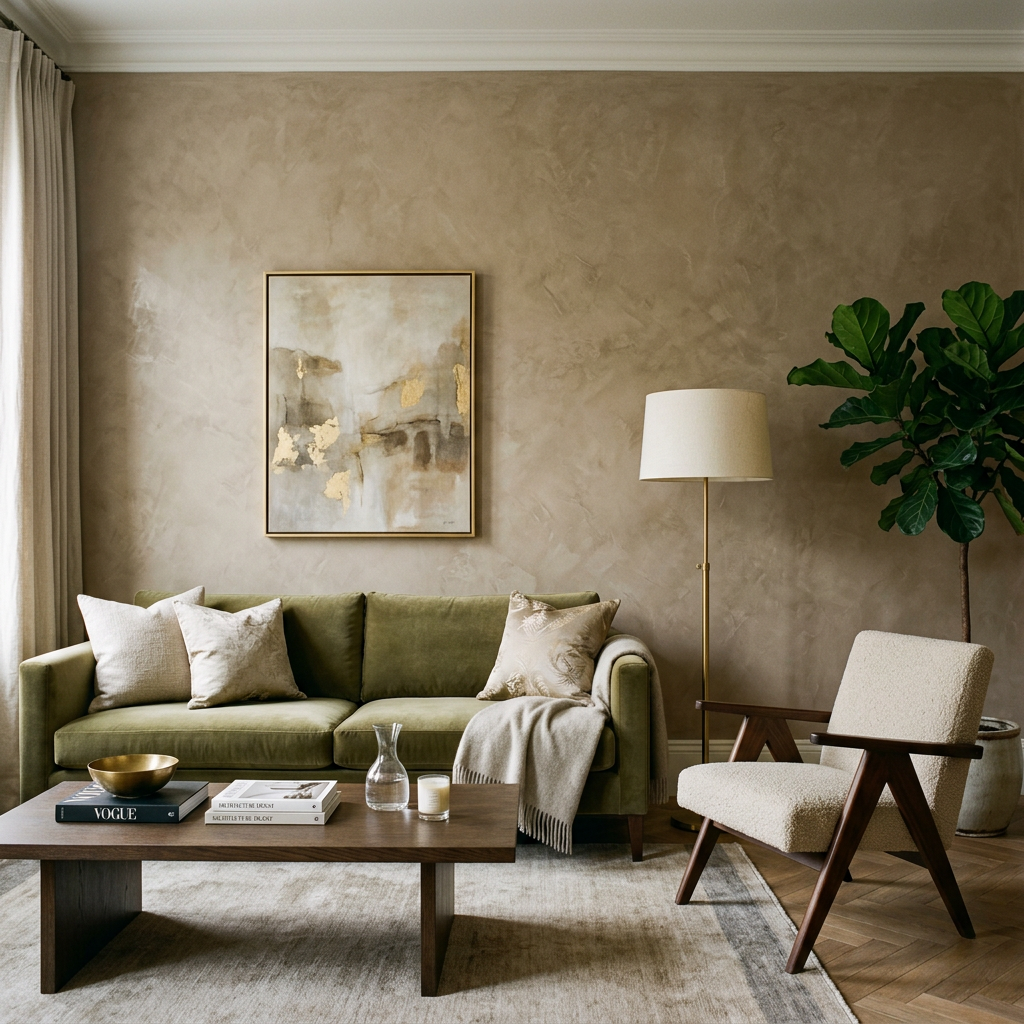 Hand-Troweled Venetian Plaster Accent Wall — after